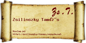 Zsilinszky Tamás névjegykártya